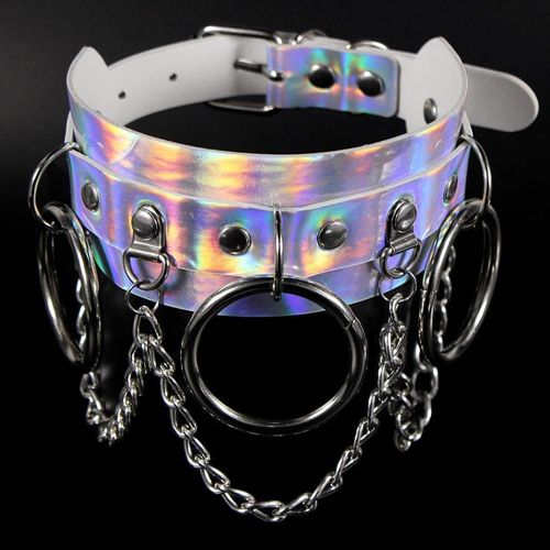 Collier En Cuir À La Mode Pour Femmes, Ras Du Cou Rond, Chaîne Punk, Pendentif Pompon, Bijoux Arc En Ciel, Cadeau