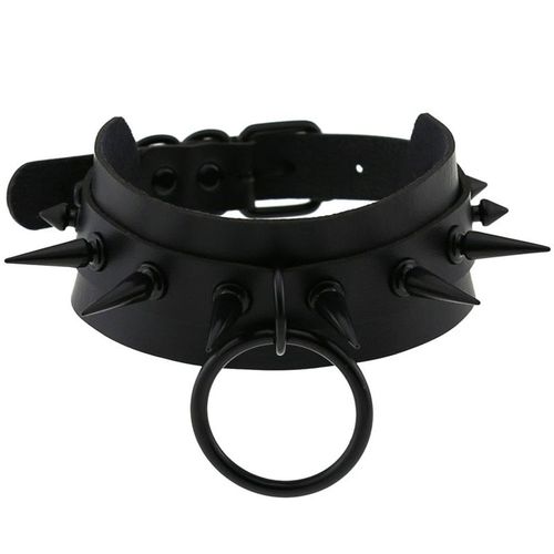 Collier À Pointes Roses En Cuir Pour Femmes, Nouveau, Ras Du Cou, Noir, Rivets Métalliques, Cloutés, Fête, Boîte De Nuit, Bijoux Gothiques, 2021