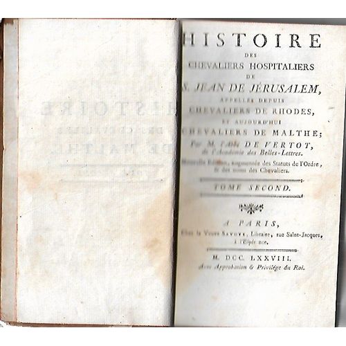 Histoire Des Chevaliers Hospitalier De S. Jean De Jérusalem T2