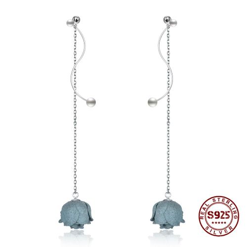 Boucles D'oreilles Longues À Pampilles En Argent Sterling 925, Romantique, Fleur De Rose, Pendentif Pour Femmes, Bijoux De Luxe En Perles De Coquillage