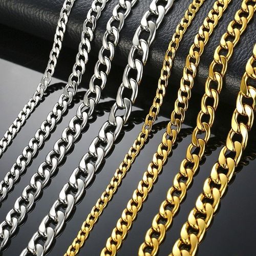 Collier Chaîne À Maillons Cubains Pour Hommes Et Femmes, En Acier Inoxydable, Couleur Or, Noir, Argent, Ras Du Cou, Bijoux Cadeaux Pour Hommes Et Femmes, Vente En Gros