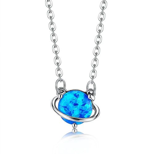 Collier En Argent Sterling 925 Pour Femmes, Bijoux Fins De Haute Qualité, Opale Sphérique, Collier Féminin, Meilleure Vente, Cadeau