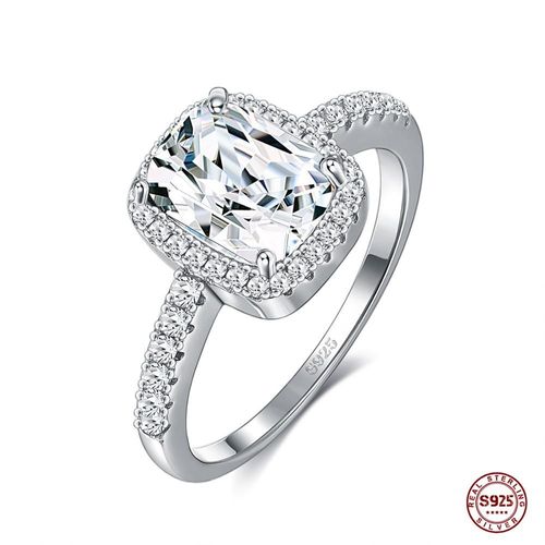 Bagues En Argent Sterling 925 Pour Femme, 6 Couleurs, Pierres Précieuses Émeraude, Zircone Cubique, Anneau De Fête De Mariage, Bijoux