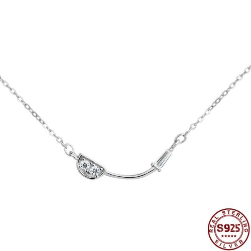 Collier Avec Pendentif En Argent Sterling 925 Pour Femmes, Chaîne Ras Du Cou En Or Rose Clair 5a + Zircon, Avec Touches Tendance