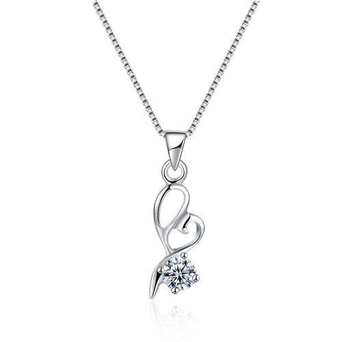 Collier Créatif Avec Pendentif C¿Ur En Argent Sterling 925 Pour Femme, Bijou Simple En Zircon Cubique, Cadeau D'anniversaire Romantique