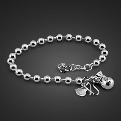 Bracelet Porte Monnaie Ancien À La Mode Bracelet Simple En Argent 925 Massif. Bijoux Glamour En Argent Sterling Pour Femmes, Cadeaux Pour Filles