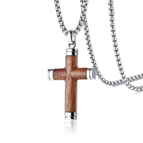 Collier Avec Pendentif En Bois De Rose Pour Homme, Bijoux De Prière, En Acier Inoxydable, De Haute Qualité, Nouvelle Collection 2021