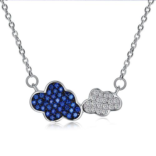 Collier Avec Pendentif Nuages En Argent Sterling 925 Pour Femmes, Bijou Fin Porte Bonheur, En Zircon Bleu Cubique, À La Mode, Nouveau Modèle