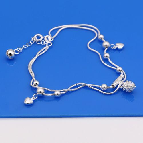 Bracelet De Cheville En Argent 100% Sterling 925 Pour Fille, Joli Bijou, Pendentif Ananas, Breloque, Cadeau D'anniversaire