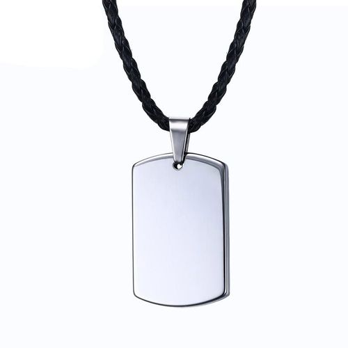 Collier Ras De Cou En Carbure De Tungstène Pour Hommes, Pendentif De Chien Soldat, Chaîne En Cuir Noir, Bijoux