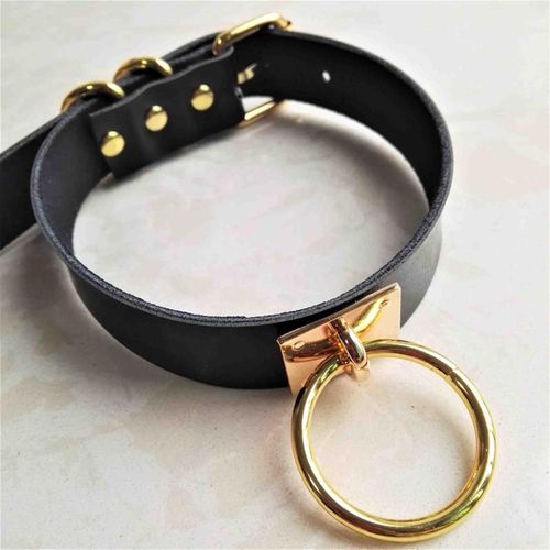 Collier Harajuku En Cuir Fait À La Main Pour Hommes Et Femmes, Sexy, Punk, Ras Du Cou, Doré, Rond, Couple, Goth, Ceinture, Livraison Gratuite