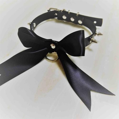 Collier Ras Du Cou En Cuir Fait À La Main Harajuku, Ruban À Rivets, N¿Ud Mignon Punk, Ceinture À Clou Rock Goth, Cravate, Livraison Gratuite