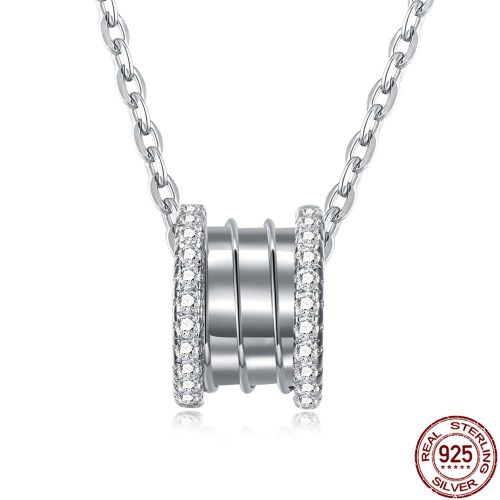 Colliers Ronds En Argent Sterling 925, Or Rose, Avec Pendentif En Zircone Cubique Brillant, Bijoux Fins, Pour Femmes