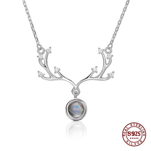Collier Avec Pendentif En Bois Pour Femme, Bijou De Noël, Chaîne Clavicule, Cadeau De Saint Valentin, Argent Sterling 925