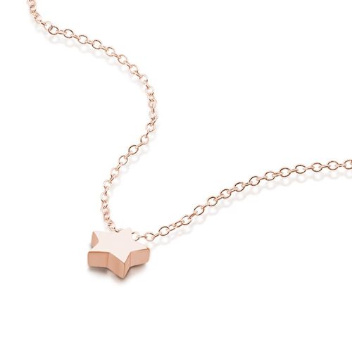Collier Avec Pendentif Étoile En Argent Sterling 925, Chaîne Pour Femmes Et Filles, Or Rose, Ras Du Cou, Bijoux Simples, Cadeau D'anniversaire