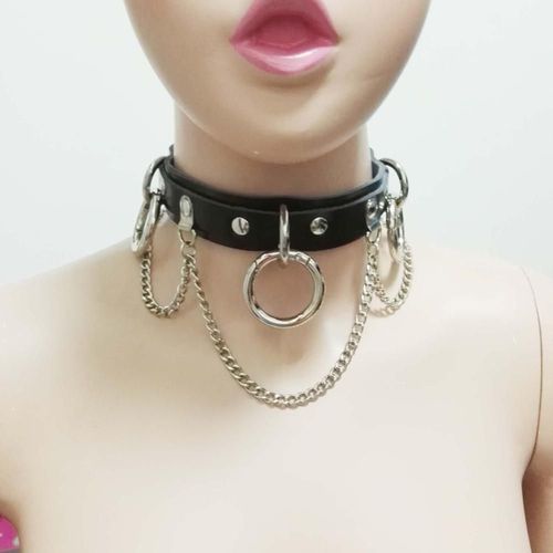 Collier En Cuir Punk Harajuku Fait À La Main, Nouvelle Mode, Ras Du Cou, Ceinture, Pointes De Chaîne, Couple Rond, Hot Rock, Deux Couches