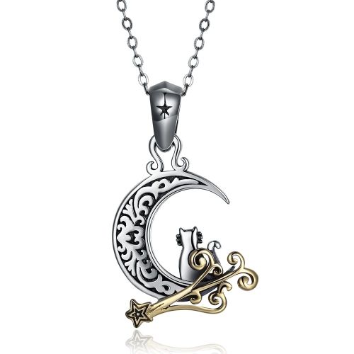 Collier Avec Pendentif En Argent Sterling 925 Pour Femmes, Bijou Rétro Avec Des Éléments De Lune, Cadeau D'anniversaire Simple, Offre Spéciale