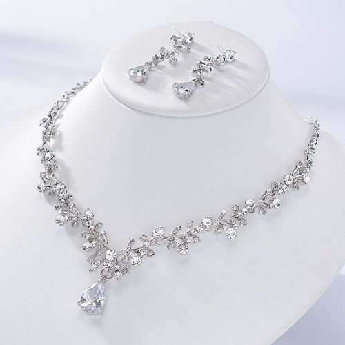 Parure De Bijoux De Luxe Pour Mariée, Ensemble De Bijoux De Luxe, En Cristal, Strass, Or, Diadème, Couronne, Boucles D'oreilles, Collier
