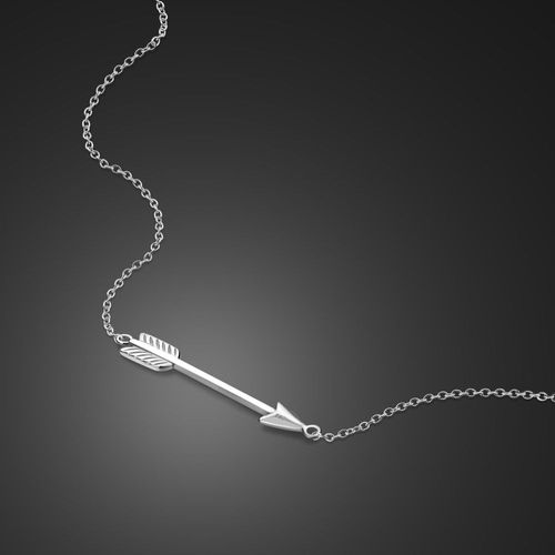 Collier Avec Pendentif En Forme De Flèche En Argent Sterling 100% Pour Femme, Chaîne De 18 Pouces, Bijoux De Noël, Or Rose, Cupidon