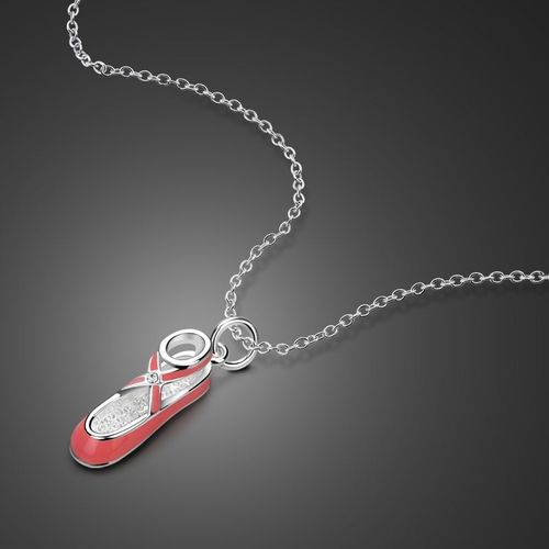 Collier En Argent Sterling De Marque À La Mode. Collier À Pendentif De Chaussures En Argent 925 Rose Pour Femme/Fille, Mignon, Bijoux, Cadeau