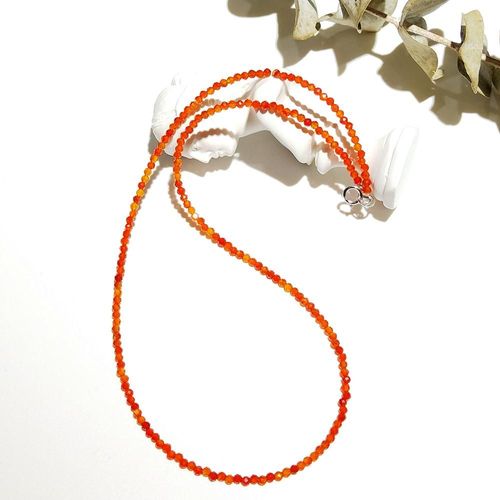 Collier Ras Du Cou En Cornaline Naturelle, Perles De 2mm, En Argent Sterling 925, Livraison Directe, Bon Pour Femmes Et Hommes