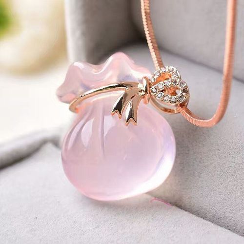 Pendentif De Porte Monnaie En Quartz Rose Naturel Véritable, Citrine Améthyste, Collier 18x12mm Pour Femmes Et Hommes, Bijoux Aaaaa