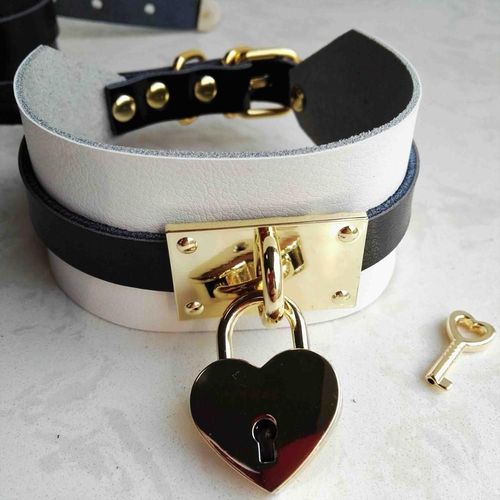 Colliers En Cuir Transparent Harajuku Pour Femmes, Ras Du Cou, Or, Doux, Serrure En Forme De C¿Ur, Punk