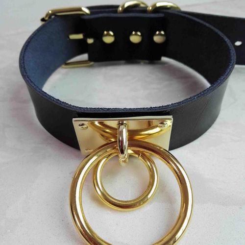 Collier Ras Du Cou En Cuir Fait À La Main, Style Harajuku, Sexy, Punk, Rock, Goth, Double Rond, Couleur Or, Couple