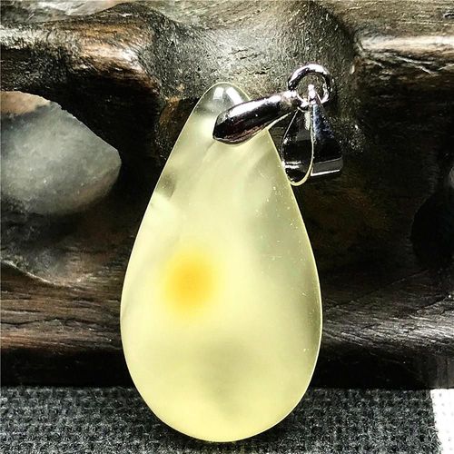 Pendentif Naturel Jaune Ambre Pour Femme Et Homme, Cadeau De Guérison, Cristal 23x13x4mm, Perles Goutte D'eau, Pierre En Argent, Bijoux Gesmtone Aaaaa