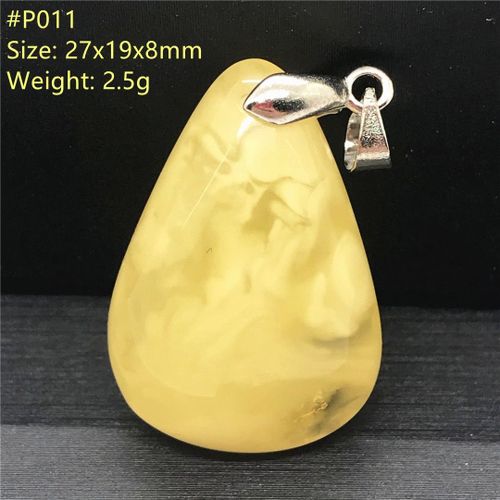 Pendentif Jaune Ambre Naturel Pour Femmes Et Hommes, Bijoux En Pierre De Cristal, Perles En Argent, Reiki, Cadeau D'amour De Guérison, Aaaaa