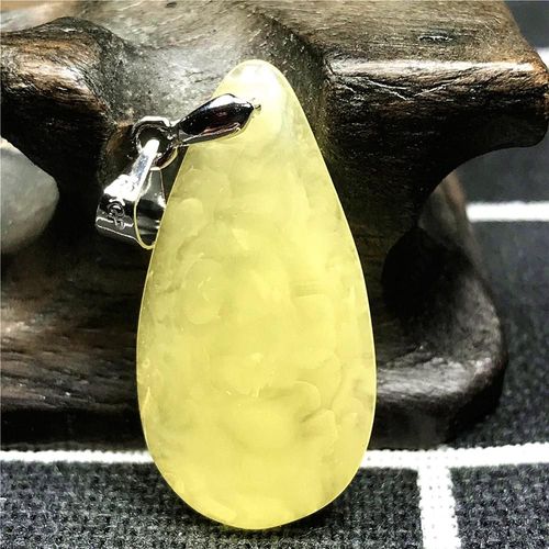 Collier Pendentif En Pierre Naturelle Jaune Ambre, Bijoux Pour Femmes Et Hommes, En Cristal 27x14x4mm, Perles Goutte D'eau, Pierre Précieuse Argent Aaaaa