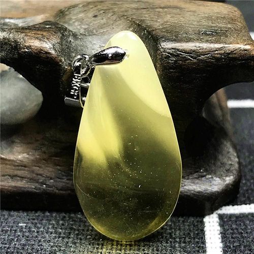 Collier Pendentif En Ambre Jaune Naturel Pour Femme Et Homme, Bijoux En Cristal 27x14x4mm, Pierre De Beauté En Argent, Aaaaa