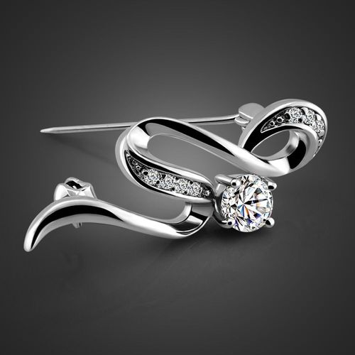 Broche En Zircon Pour Femme, Élégante, En Argent Sterling 100%, Accessoires Pour Robe, Bijoux, Cadeau, Vente En Gros, 925