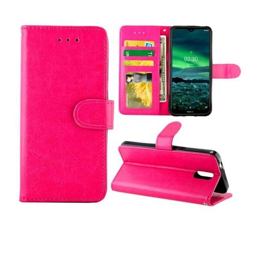 Flip Étui Pour Nokia 2.3 Fermeture Magnétique Titulaire De La Carte Antichoc Cuir Pu Bicelle - Rose Rouge