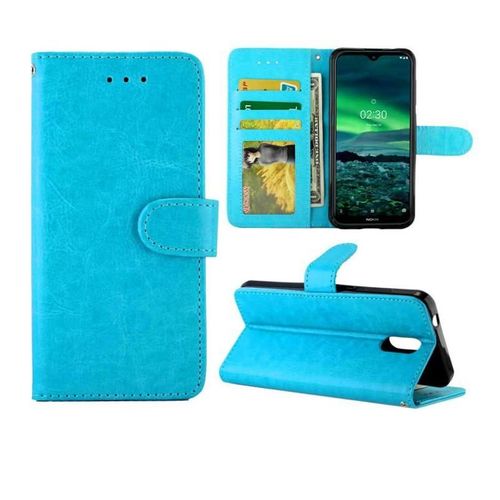 Flip Étui Pour Nokia 2.3 Fermeture Magnétique Titulaire De La Carte Antichoc Cuir Pu Bicelle - Bleu