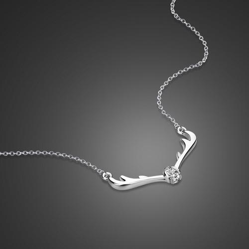 Nouveau Mode Argent Buckhorn Paillettes Ras Du Cou 100% Solide 925 Argent Elk Girafe Pendentif Collier. Bijoux En Argent Cadeau De Femmes