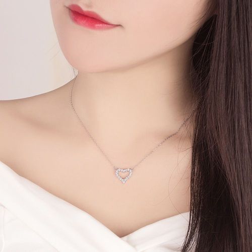 Collier Ras Du Cou Avec Pendentif En Forme De C¿Ur Pour Femme, Bijoux En Argent Sterling 100% 925 Véritable, Vente En Gros