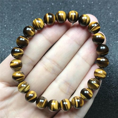 Bracelet ¿Il De Tigre Jaune Naturel Pour Femme Et Homme, 8mm, Perles Brésiliennes En Cristal, Brins De Pierres Précieuses, Cadeau De Guérison, Aaaaa
