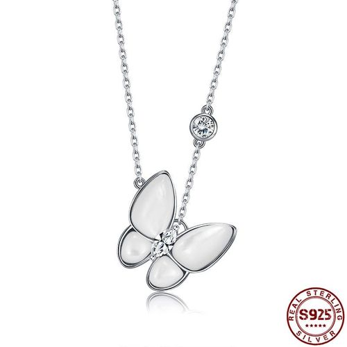 Collier Pendentif Papillon Volant En Argent Sterling 925, Avec Zircon Cubique En Céramique, Bijou Fin Fait À La Main Pour Femme