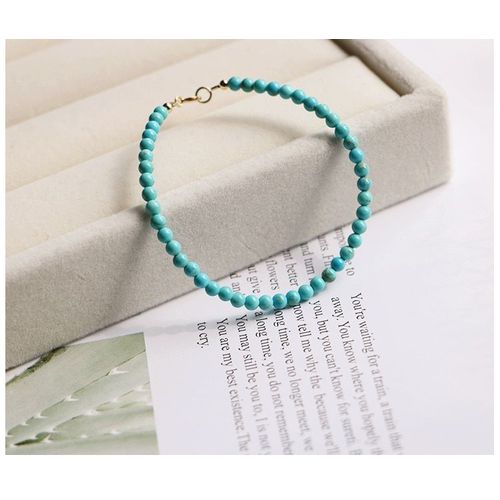 Bracelet Turquoise Avec Fermoir En Argent Sterling 925, Couleur Or, Bijoux Lys, Aide À La Négative