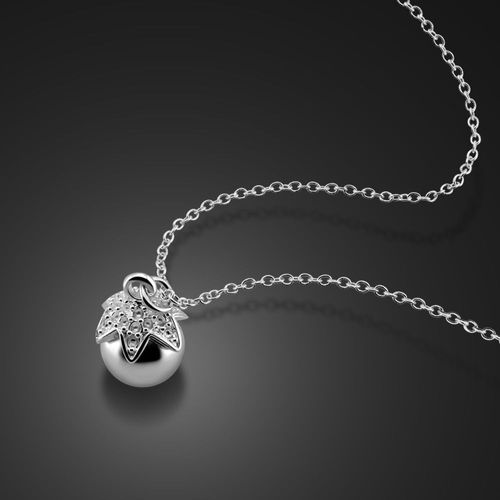 Pendentif En Forme De Tomates Pour Filles, Ras Du Cou, À La Mode, Collier En Argent Sterling 925, Vente En Gros, Bijoux Fins, Cadeaux
