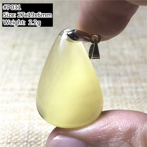 Pendentif En Ambre Jaune Véritable Naturel, Bijoux Pour Femme Et Homme, Cadeau Porte Bonheur, Perles De Cristal, Goutte D'eau, Pierre En Argent, Aaaaa