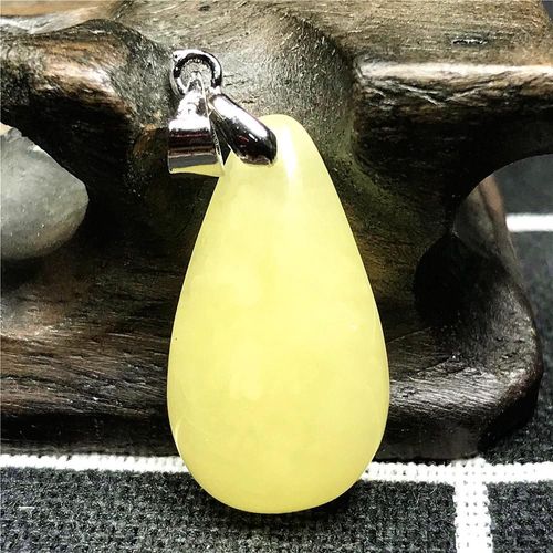 Collier Pendentif En Pierre Naturelle Jaune Ambre, Bijoux Pour Femmes Et Hommes, Guérison Amour Reiki, Cadeau, Cristal 23x13x6mm, Perles En Argent Aaaaa