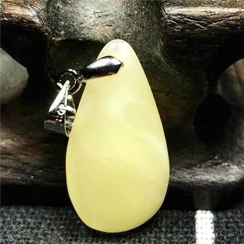 Pendentif En Pierre Naturelle Jaune Ambre, Bijoux Pour Femme Et Homme, Beauté Reiki, Cadeau De Guérison, Cristal Argent, Perles 22x12x5mm, Aaaaa