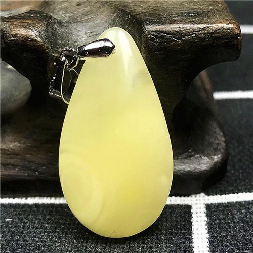Collier Pendentif Jaune Ambre Naturel, Bijoux Pour Femme Et Homme, Cadeau En Cristal 27x15x5mm, Perles Goutte D'eau, Pierre Précieuse, Argent Aaaaa