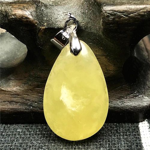 Collier Pendentif En Cristal Jaune Ambre Naturel, Bijoux Pour Femmes Et Hommes, Cadeau D'amour, 20x13x4mm, Perles Goutte D'eau, Pierre Argent Aaaaa