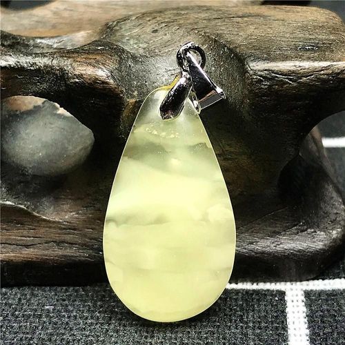 Bijoux Avec Pendentif En Forme De Goutte D'eau Pour Homme Et Femme, Pierres Précieuses En Argent, Jaune Et Ambre, 24x14x4mm, Aaaaa