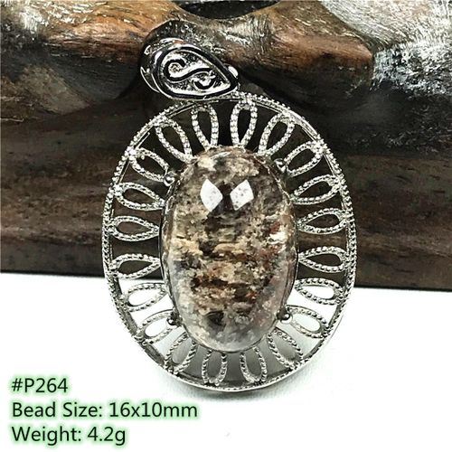 Pendentif En Quartz Fantôme Naturel Pour Homme Et Femme, Bijou De Jardin, Cristal, Argent, Perles Ovales, Transparent, Aaaaa