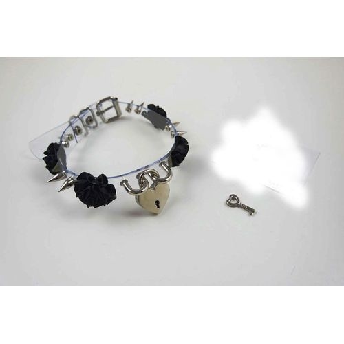 Collier Ras Du Cou En Cuir Transparent, Sexy, Punk, Gothique, Serrure En Forme De C¿Ur, Rivet, Fait À La Main, Livraison Gratuite