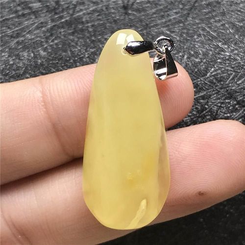 Bijoux Avec Pendentif En Forme De Goutte D'eau Pour Homme Et Femme, En Cristal Jaune Et Ambre, En Argent, Dimensions 33x15x7mm, Aaaaa